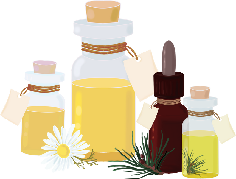 Essential Oils in Glass Bottles